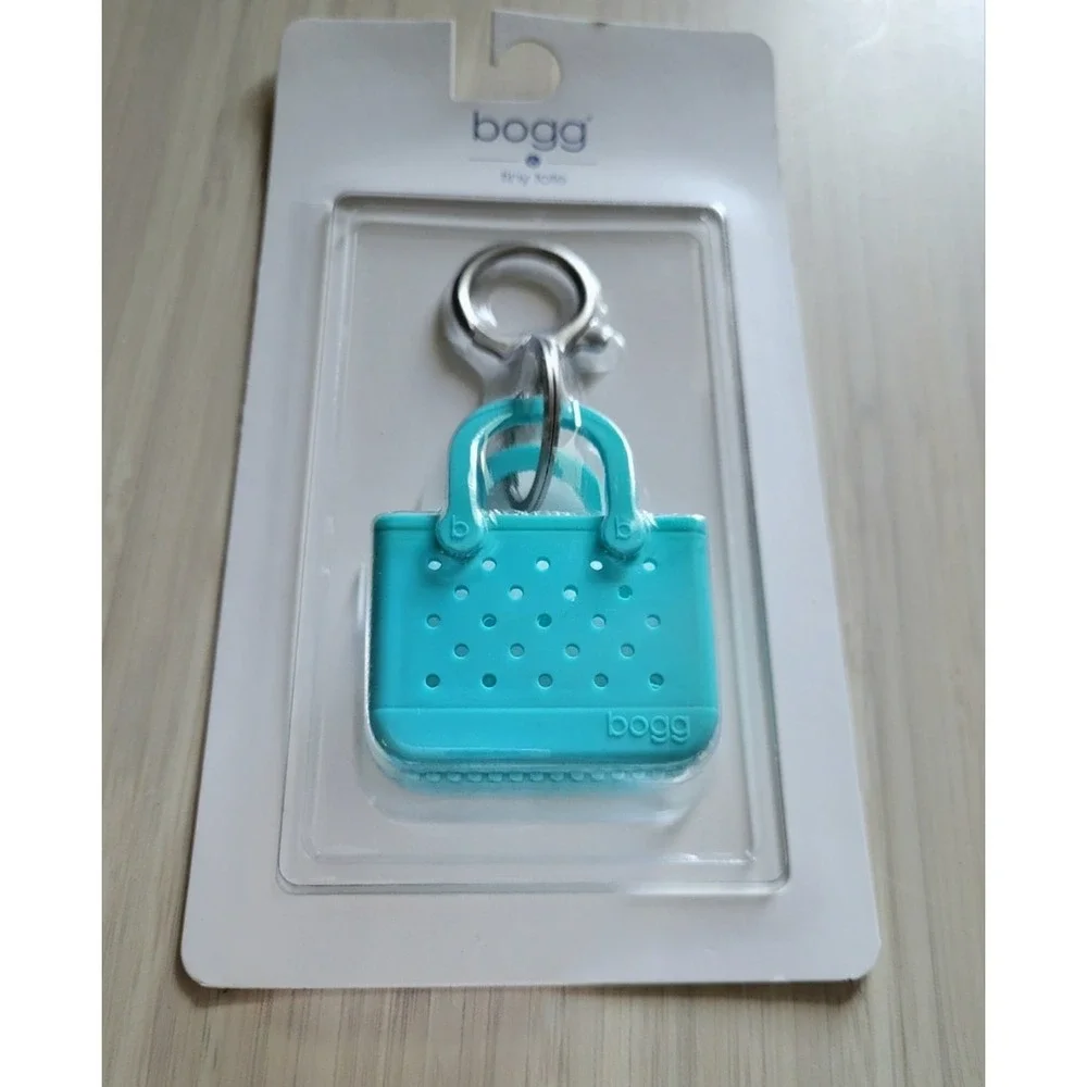 NEW Brand New Bogg Tiny Tote Bag Branded Keychain Blue Turquoise - Picture 3 of 4